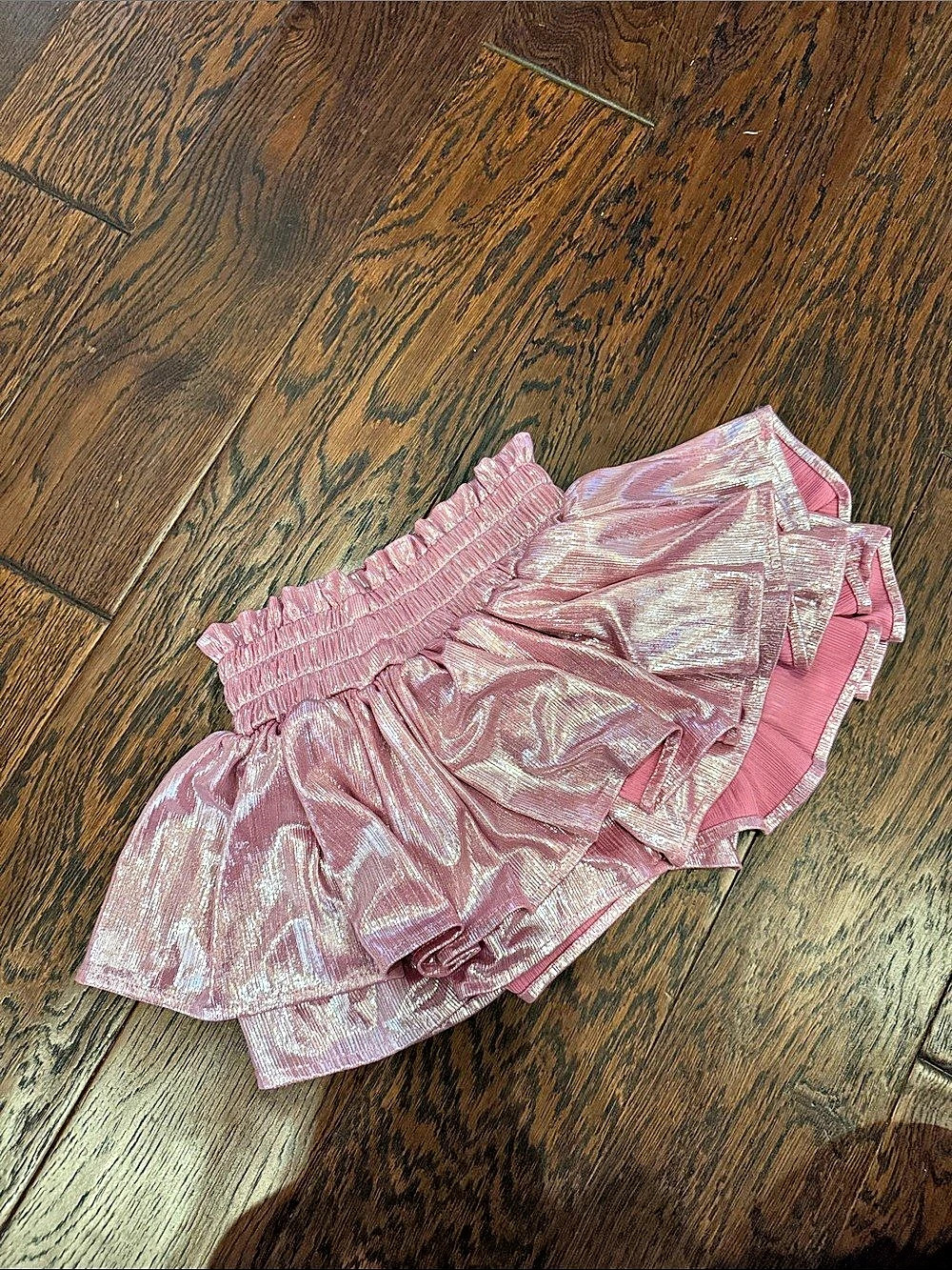 Lola and the Boys pink metallic skort